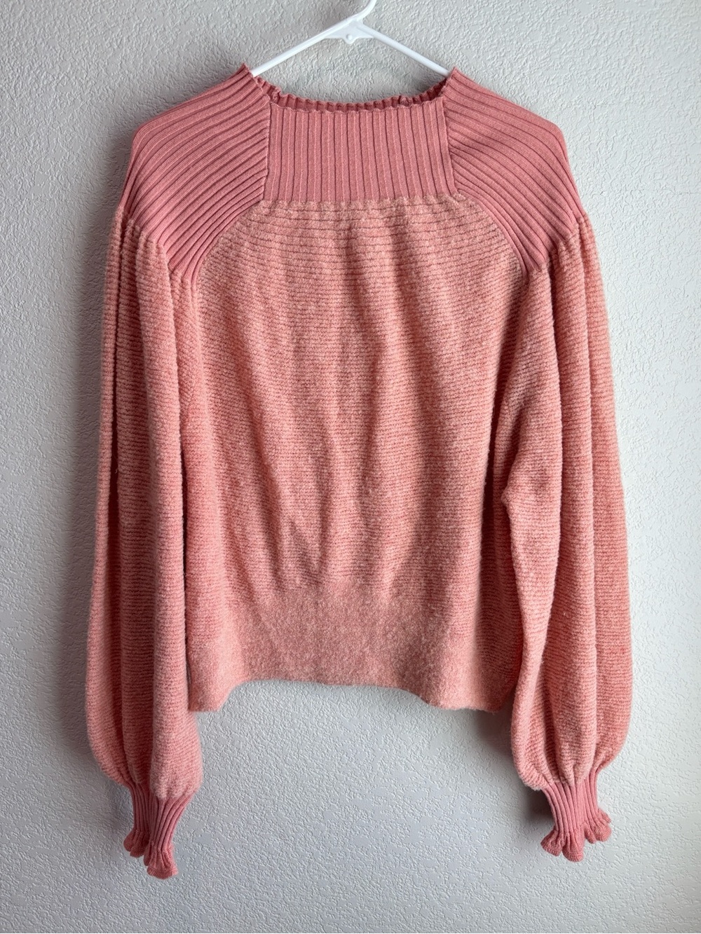 Free People Elderflower Alpaca & Wool Blend Peach Coral Sweater Size Medium